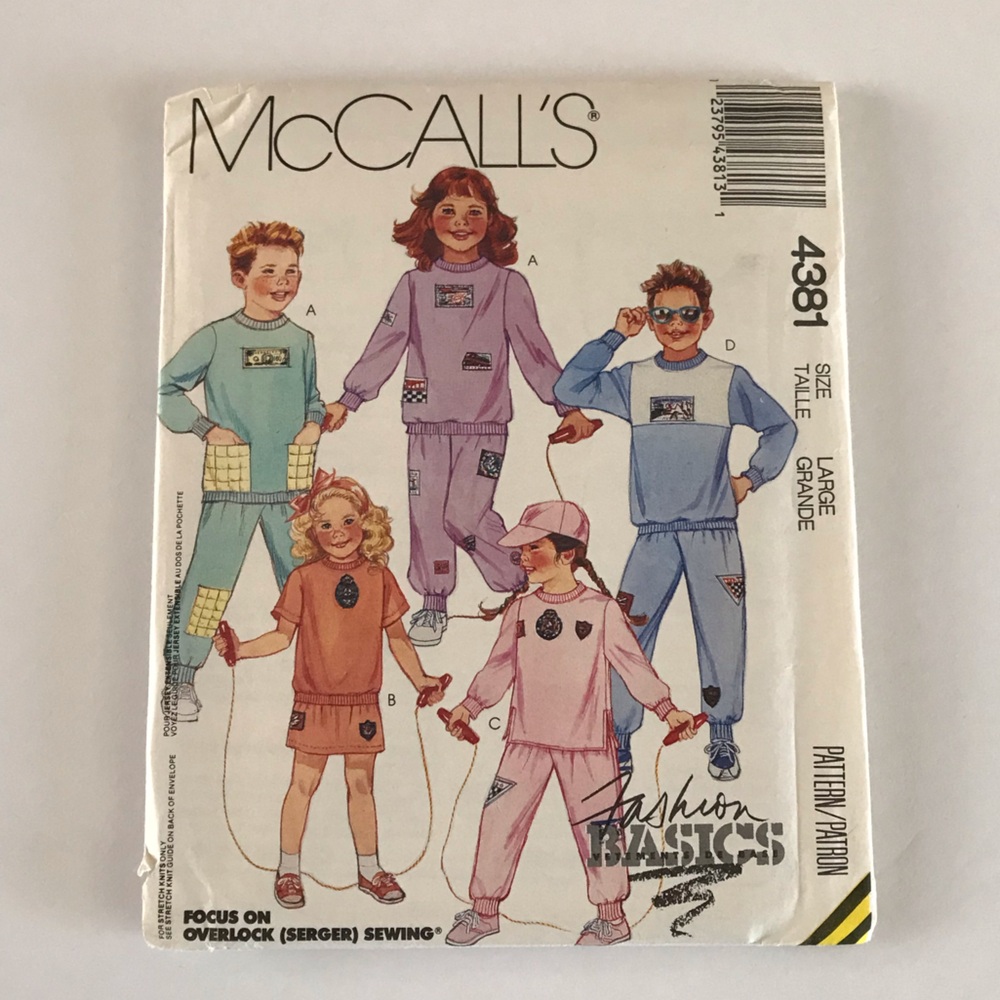 🧵3for12🧵 VTG McCall’s Pattern 4381 Child’s Top Skirt Pants